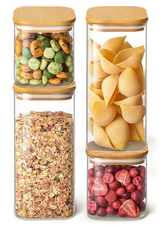 Glass Storage Containers with Bamboo Lids